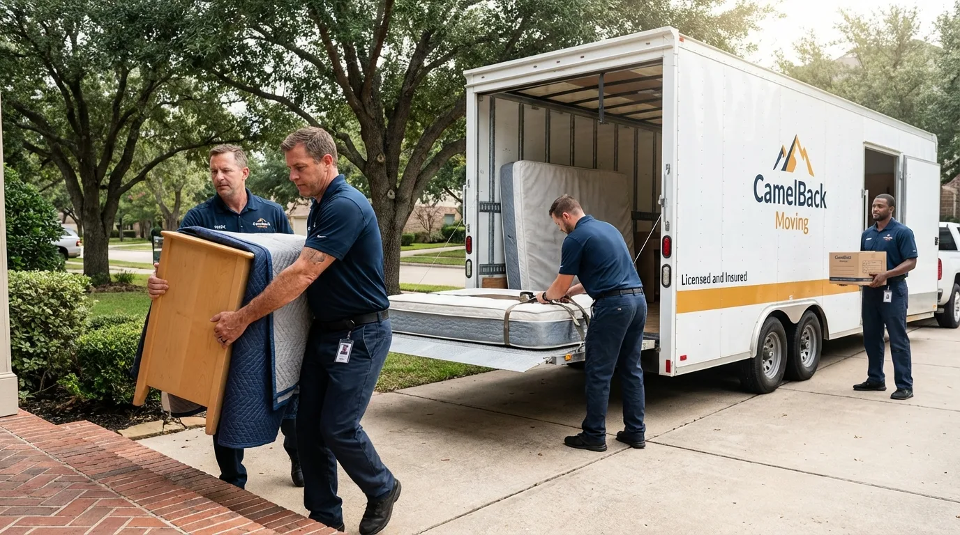 Crew loading residential truck for cross-state move from Rural Hall, NC