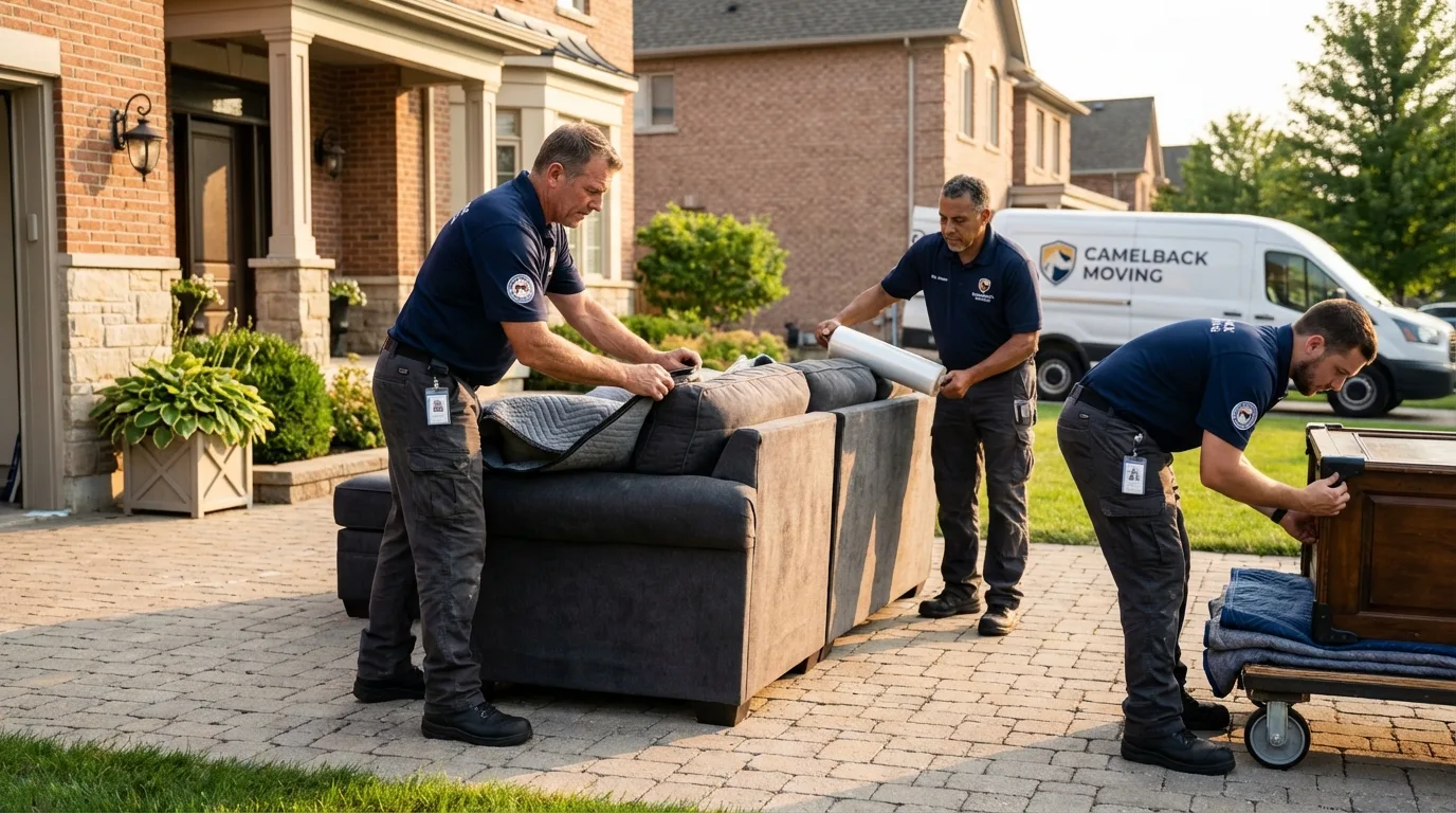 Large estate moving crew wrapping furniture in Rural Hall, NC