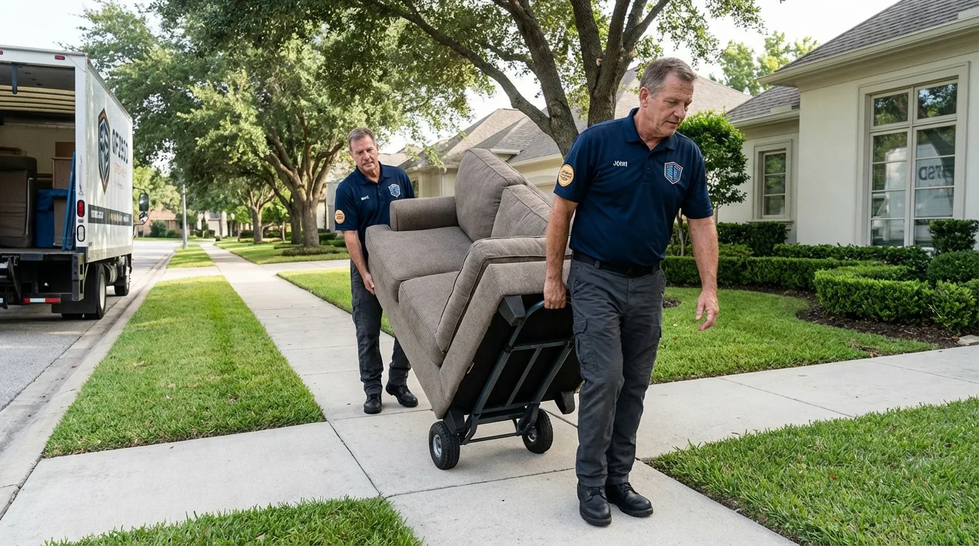 Local residential moving crew loading furniture in Rural Hall, NC